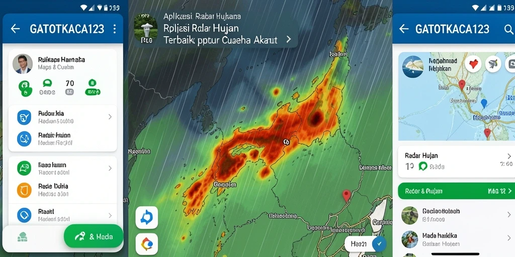 Tampilan antarmuka GATOTKACA123 yang menampilkan fitur Radar Hujan.