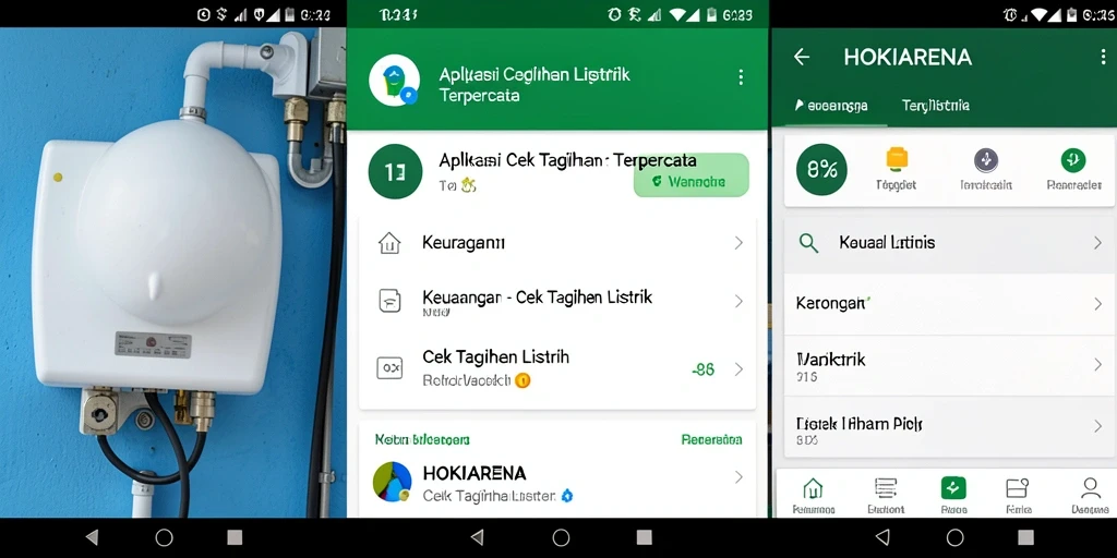 Antarmuka HOKIARENA menampilkan fitur cek tagihan listrik dengan jelas dan mudah digunakan.