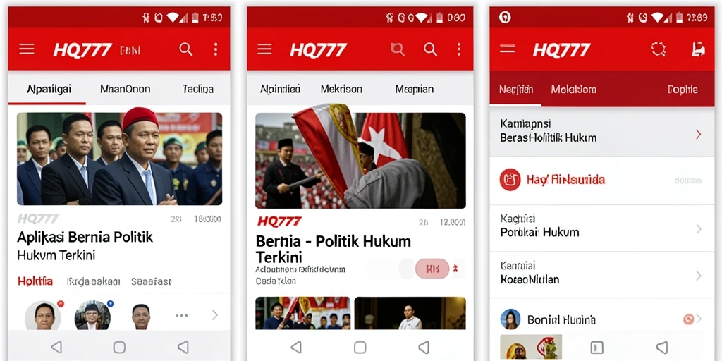 Tampilan antarmuka aplikasi HQ777 yang informatif dan menarik.