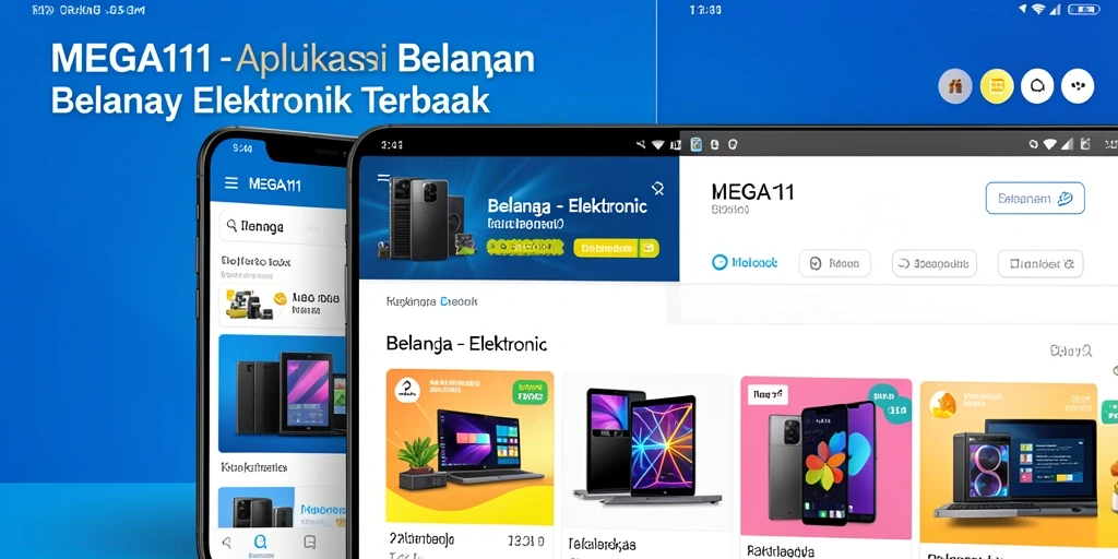 Antarmuka MEGA111 yang menarik untuk belanja elektronik.