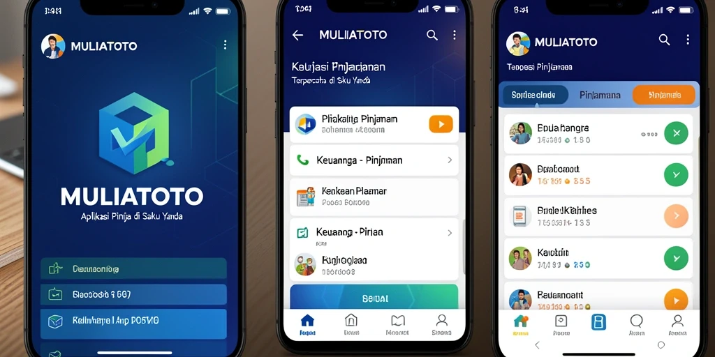 Tampilan antarmuka aplikasi Pinjaman MULIATOTO yang sederhana dan user-friendly.