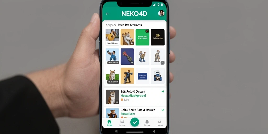 Antarmuka NEKO4D saat menghapus latar belakang foto.