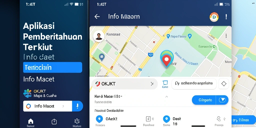 Antarmuka pengguna OKJKT menampilkan informasi terkini tentang kondisi lalu lintas.