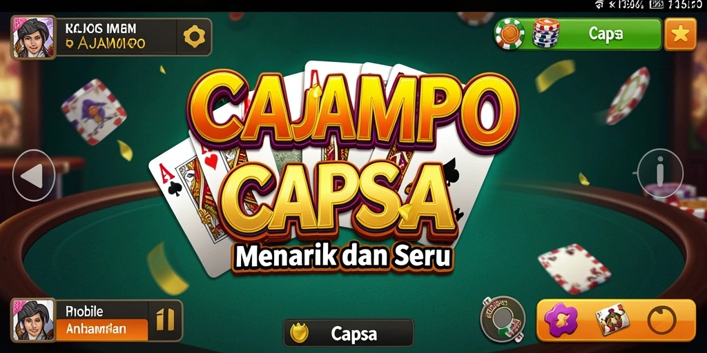 Tampilan antarmuka permainan Capsa RAJAMPO yang menarik dan user-friendly.