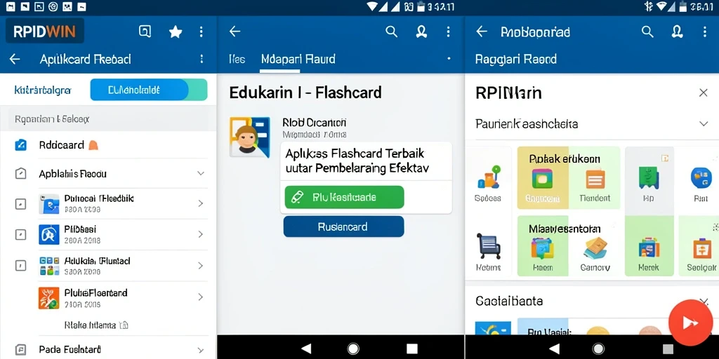 Antarmuka RPIDWIN yang intuitif dan interaktif untuk belajar Flashcard.