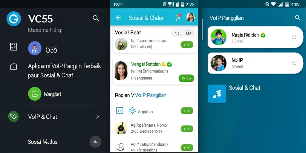 Tampilan antarmuka VC55 saat melakukan panggilan VoIP yang intuitif.