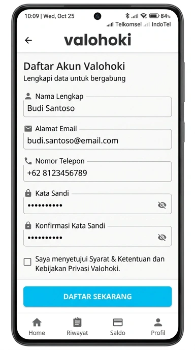 Cara Mudah Buat Akun Baru Valohoki untuk Pengguna Android